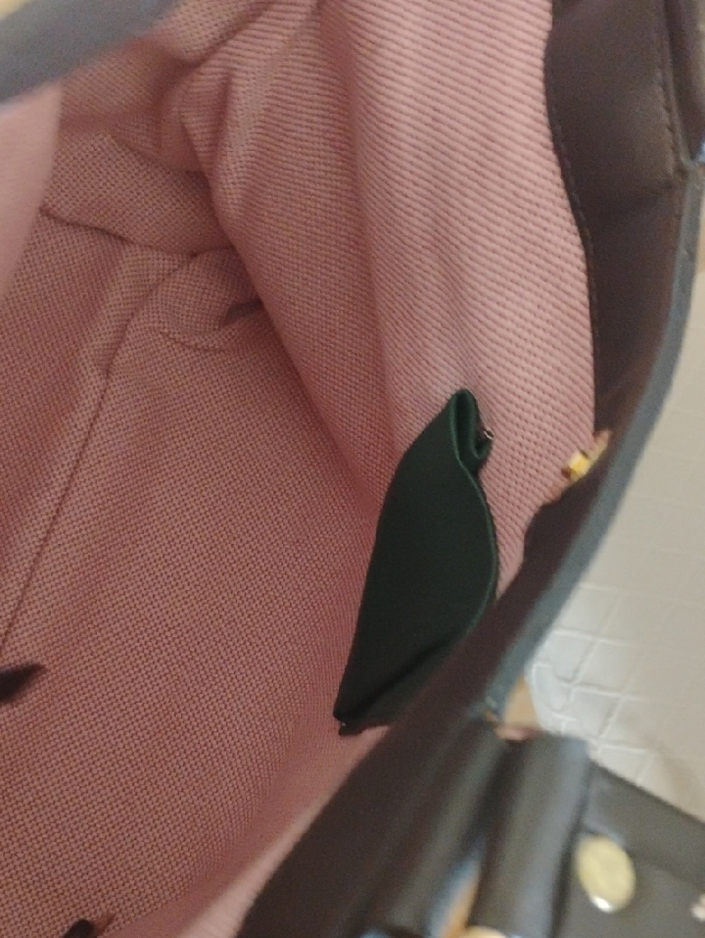 Dooney & Bourke Green Pebbled Leather Shoulder Tote with Dark Brown Trim - Picture 7 of 7
